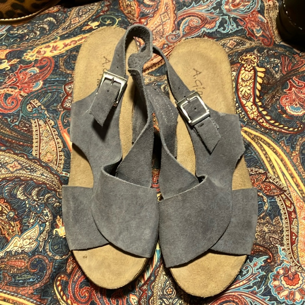 Italian leather wedge
